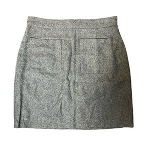 MODCLOTH Mini Pencil Skirt Gray Wool Blend Front Pocket Size 8